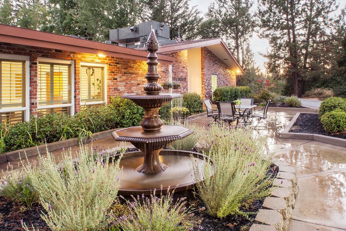 The Pines at Placerville front fountain and entry